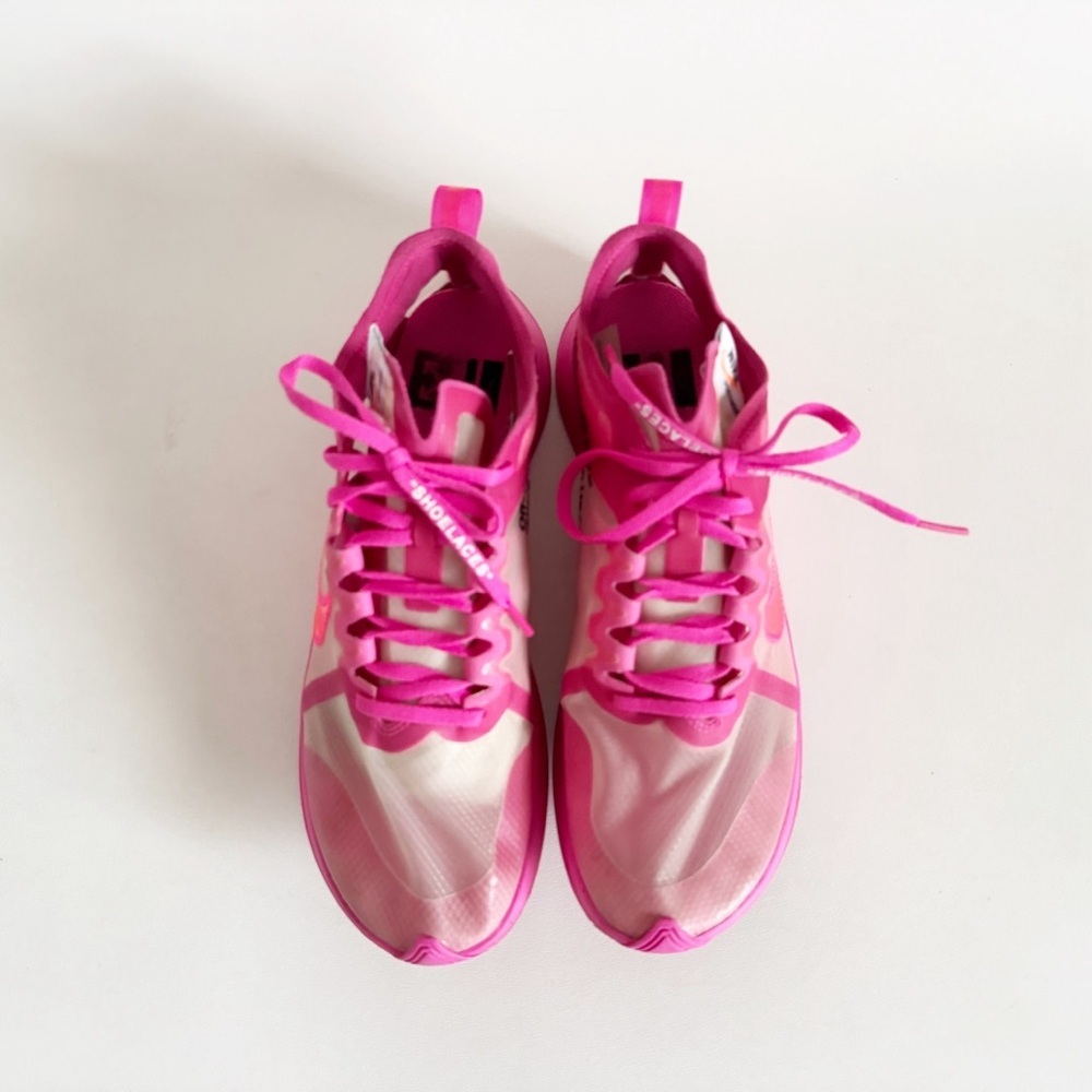 Nike x Off-White Zoom Fly Sneaker Pink US 9.5 AJ4588-600 Streetwear Collector - Picture 5 of 13